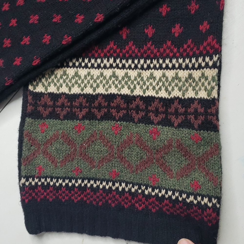 Vintage Lauren Ralph Lauren Unisex Knit Shetland Wool Scarf 90s Preppy Classic